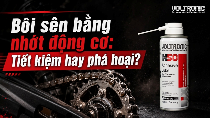 Bôi trơn sên xích bằng dầu nhớt động cơ là 1 sai lầm