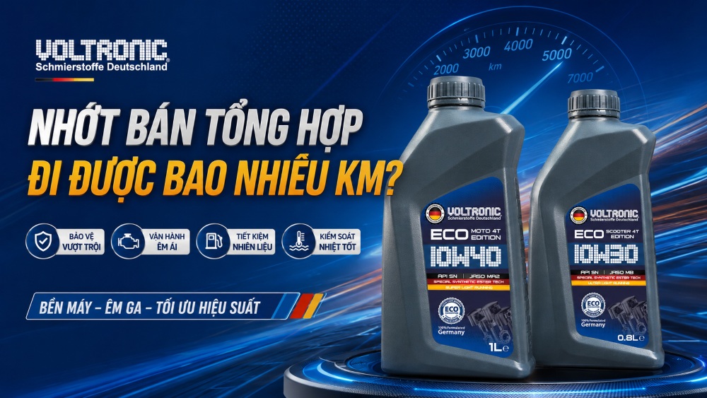 Dầu nhớt bán tổng hợp đi được bao nhiêu km thì nên thay mới?